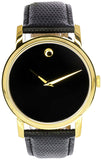 Buy Shop Movado Museum Black Dial Black Leather Strap Watch For Men - 2100005 USA Online