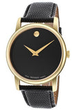 Buy Shop Movado Museum Black Dial Black Leather Strap Watch For Men - 2100005 USA Online