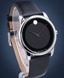 Buy Shop Movado Museum Black Dial Black Leather Strap Watch For Men - 606502 USA Online