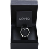 Buy Shop Movado Museum Black Dial Black Leather Strap Watch For Men - 606502 USA Online