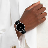 Buy Shop Movado Museum Black Dial Black Leather Strap Watch For Men - 606502 USA Online