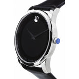 Buy Shop Movado Museum Black Dial Black Leather Strap Watch For Men - 606502 USA Online