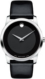 Buy Shop Movado Museum Black Dial Black Leather Strap Watch For Men - 606502 USA Online