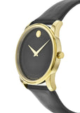 Buy Shop Movado Museum Black Dial Black Leather Strap Watch For Men - 606876 USA Online