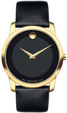 Buy Shop Movado Museum Black Dial Black Leather Strap Watch For Men - 606876 USA Online