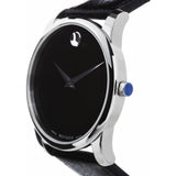 Buy Shop Movado Museum Black Dial Black Leather Strap Watch For Men - 607012 USA Online