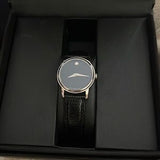 Buy Shop Movado Museum Black Dial Black Leather Strap Watch For Women - 2100004 USA Online