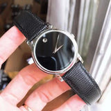 Buy Shop Movado Museum Black Dial Black Leather Strap Watch For Women - 2100004 USA Online