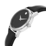 Buy Shop Movado Museum Black Dial Black Leather Strap Watch For Women - 2100004 USA Online