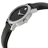 Buy Shop Movado Museum Black Dial Black Leather Strap Watch For Women - 2100004 USA Online