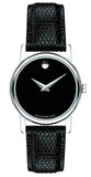 Buy Shop Movado Museum Black Dial Black Leather Strap Watch For Women - 2100004 USA Online