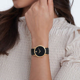 Buy Shop Movado Museum Black Dial Black Leather Strap Watch For Women - 2100006 USA Online