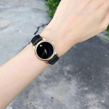 Buy Shop Movado Museum Black Dial Black Leather Strap Watch For Women - 2100006 USA Online