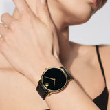 Buy Shop Movado Museum Black Dial Black Leather Strap Watch For Women - 2100006 USA Online