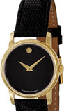 Buy Shop Movado Museum Black Dial Black Leather Strap Watch For Women - 2100006 USA Online
