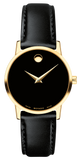 Buy Shop Movado Museum Black Dial Black Leather Strap Watch For Women - 2100006 USA Online