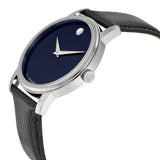 Buy Shop Movado Museum Blue Dial Black Leather Strap Watch For Men - 2100009 USA Online