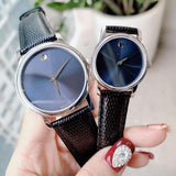 Buy Shop Movado Museum Blue Dial Black Leather Strap Watch For Women - 2100010 USA Online