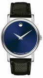 Buy Shop Movado Museum Blue Dial Black Leather Strap Watch For Women - 2100010 USA Online