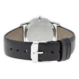 Movado Museum Blue Dial Black Leather Strap Watch For Women - 0606611