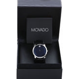 Buy Shop Movado Museum Classic Blue Dial Black Leather Strap Watch for Men - 606610 USA Online