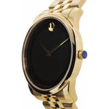 Buy Shop Movado Museum Black Dial Gold Steel Strap Watch For Men - 606997 USA Online