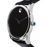 Buy Shop Movado Museum Black Dial Black Leather Strap Watch For Men - 607012 USA Online