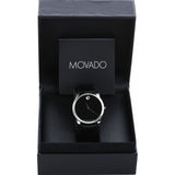 Buy Shop Movado Museum Black Dial Black Leather Strap Watch For Men - 607012 USA Online