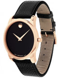 Buy Shop Movado Museum Classic Black Dial Black Leather Strap Watch For Men - 607060 USA Online