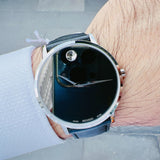 Buy Shop Movado Museum Classic Black Dial Black Leather Strap Watch for Men - 0607194 USA Online
