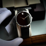 Buy Shop Movado Museum Classic Black Dial Black Leather Strap Watch for Men - 0607194 USA Online