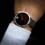 Buy Shop Movado Museum Classic Black Dial Black Leather Strap Watch for Men - 0607194 USA Online
