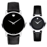 Buy Shop Movado Museum Classic Black Dial Black Leather Strap Watch for Men - 0607194 USA Online