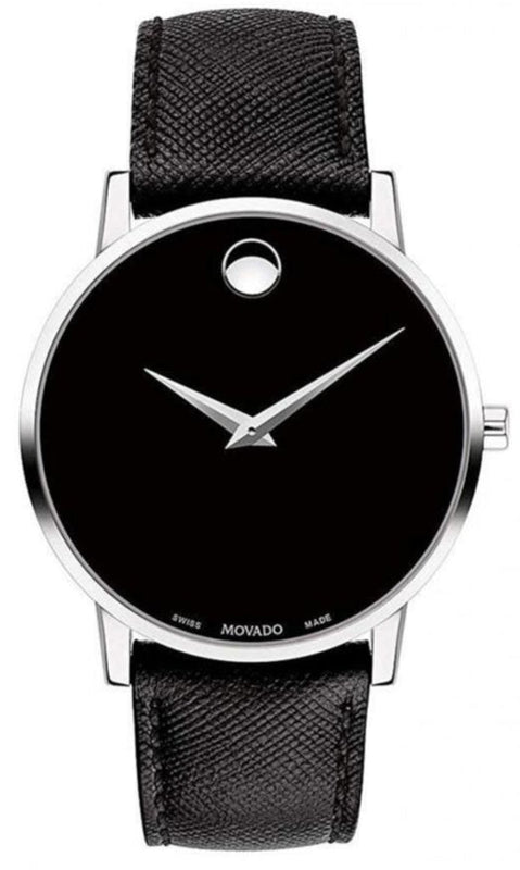 Buy Shop Movado Museum Classic Black Dial Black Leather Strap Watch for Men - 0607194 USA Online