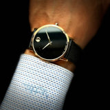 Buy Shop Movado Museum Classic Black Dial Black Leather Strap Watch for Men - 0607196 USA Online