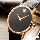 Buy Shop Movado Museum Classic Black Dial Black Leather Strap Watch for Men - 0607196 USA Online