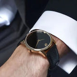 Buy Shop Movado Museum Classic Black Dial Black Leather Strap Watch For Men - 607060 USA Online