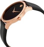 Buy Shop Movado Museum Classic Black Dial Black Leather Strap Watch For Men - 607060 USA Online