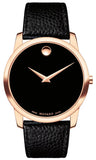Buy Shop Movado Museum Classic Black Dial Black Leather Strap Watch For Men - 607060 USA Online