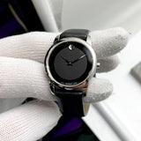 Buy Shop Movado Museum Classic Black Dial Black Leather Strap Watch For Women - 0606503 USA Online