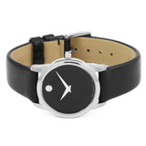 Buy Shop Movado Museum Classic Black Dial Black Leather Strap Watch For Women - 0606503 USA Online