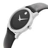Buy Shop Movado Museum Classic Black Dial Black Leather Strap Watch For Women - 0606503 USA Online