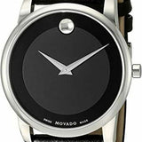 Buy Shop Movado Museum Classic Black Dial Black Leather Strap Watch For Women - 0606503 USA Online
