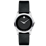 Buy Shop Movado Museum Classic Black Dial Black Leather Strap Watch For Women - 0606503 USA Online