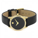 Buy Shop Movado Museum Classic Black Dial Black Leather Strap Watch For Women - 0606877 USA Online