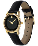 Buy Shop Movado Museum Classic Black Dial Black Leather Strap Watch For Women - 0606877 USA Online