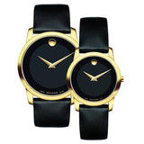 Buy Shop Movado Museum Classic Black Dial Black Leather Strap Watch For Women - 0606877 USA Online