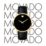 Buy Shop Movado Museum Classic Black Dial Black Leather Strap Watch For Women - 0606877 USA Online