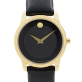 Buy Shop Movado Museum Classic Black Dial Black Leather Strap Watch For Women - 0606877 USA Online