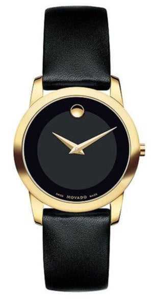 Buy Shop Movado Museum Classic Black Dial Black Leather Strap Watch For Women - 0606877 USA Online